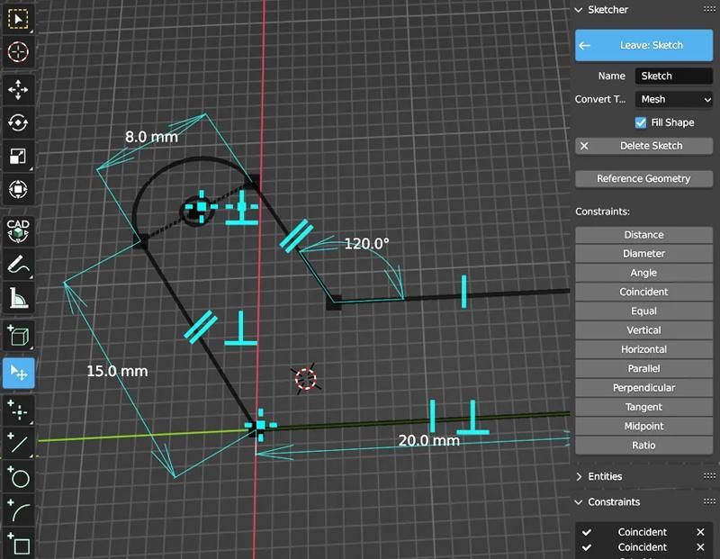 CAD Sketcher for Blender