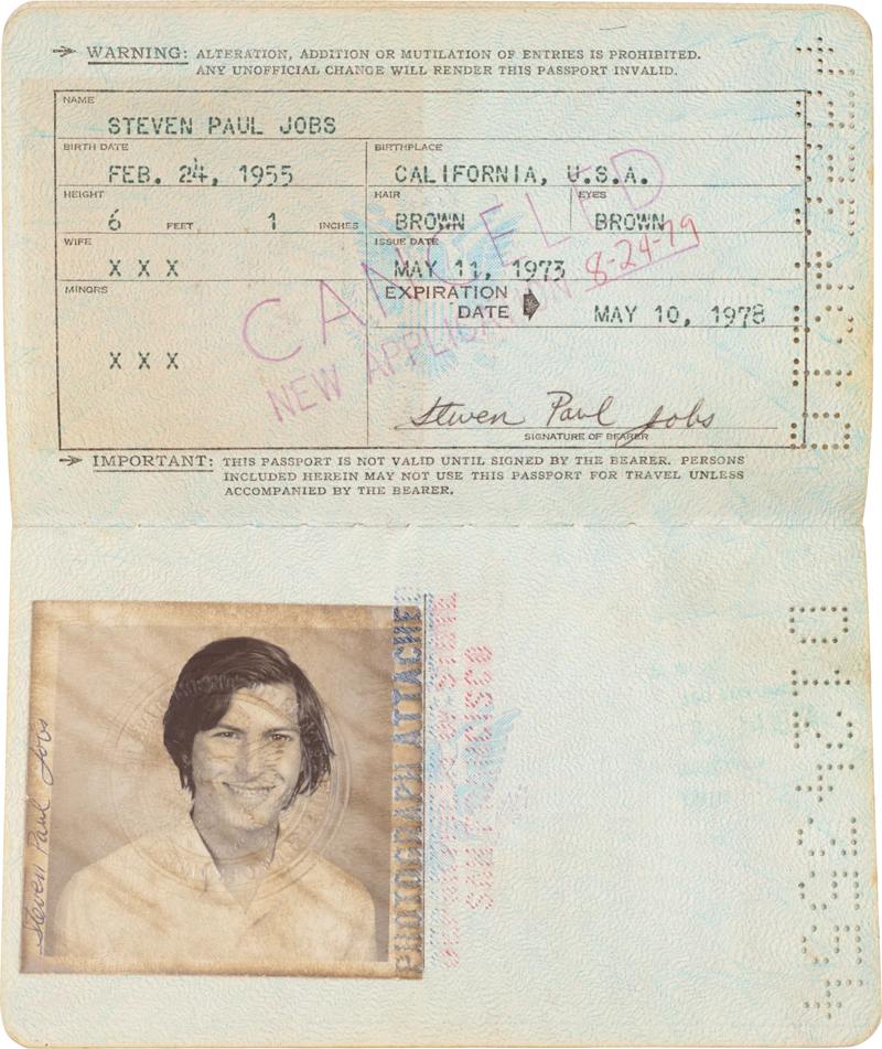 Steve Jobs Passport