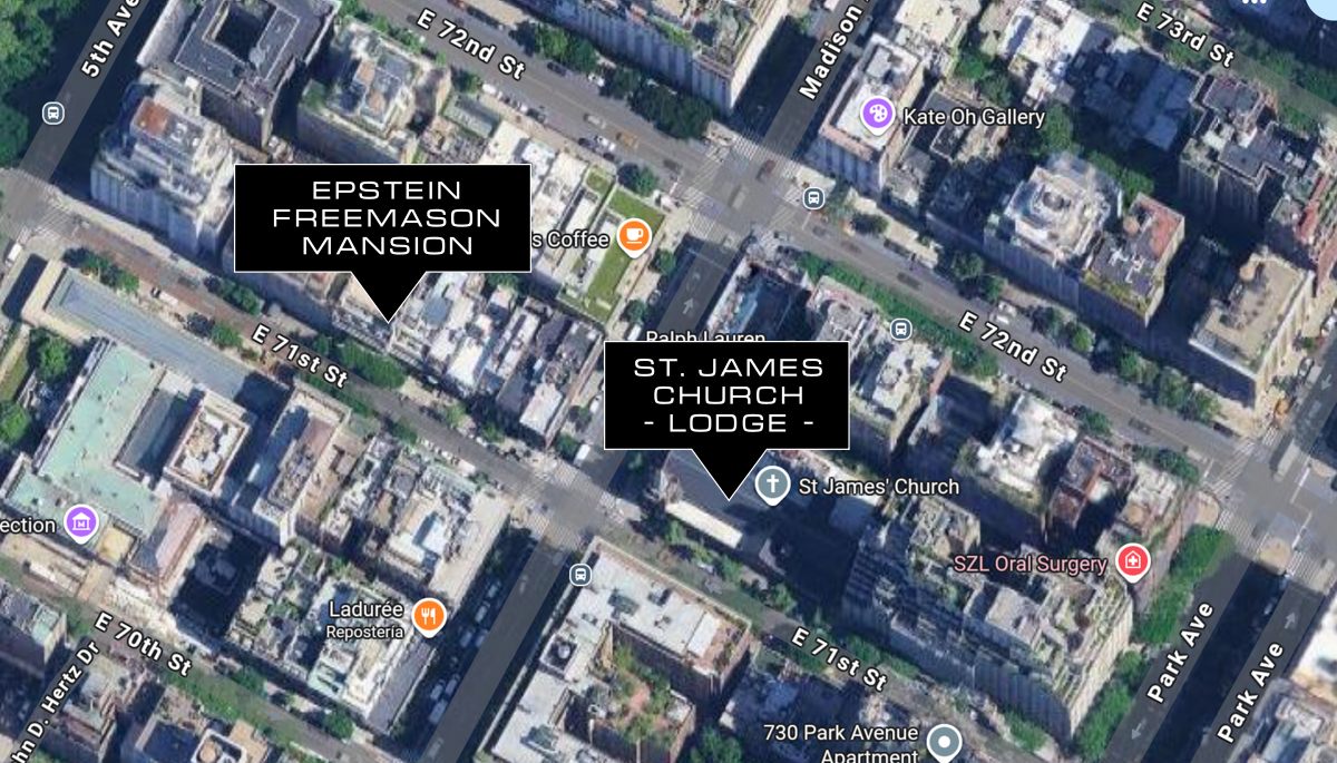 Map showing another nearby Freemason Lodge